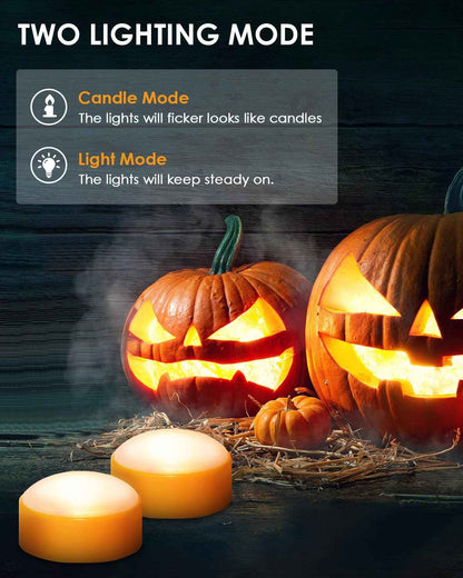 Luditek LED Pumpkin Lights – Cozy Fall Living Room Accent, Flameless Candle Glow with Remote