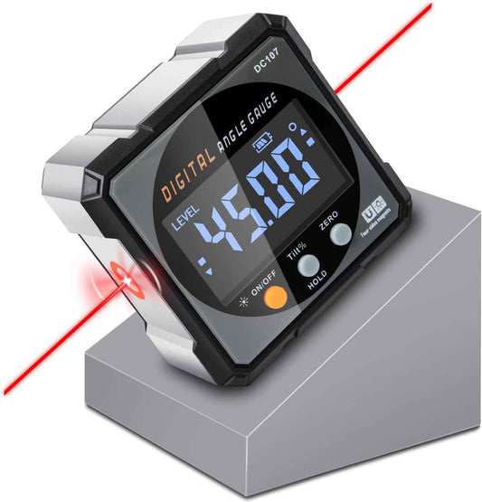 HERRMILL Digital Laser Inclinometer - Workshop Productivity Upgrade for Cabinet Makers, USB-C Rechargeable Angle Gauge with Backlight
