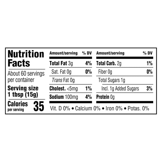 40 calories per 1 tablespoon serving