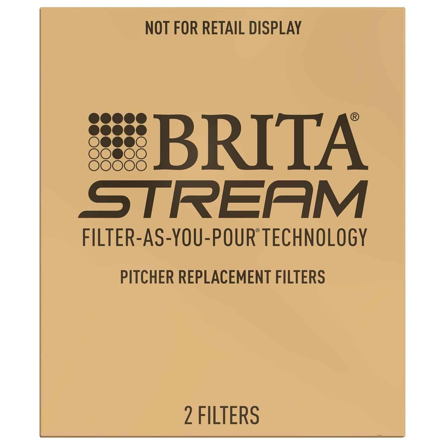 Brita Stream Pitcher Water Filter for Clutter-Free Countertops, Clean Design Filtered Water in One Simple Pour
