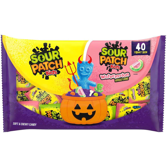 SOUR PATCH KIDS Halloween Candy Variety Pack - Bulk Trick or Treat Bags for Classroom Party Gift Bag Stuffers