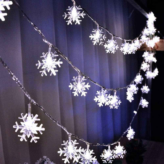WesGen Snowflake String Lights 20ft – Thoughtful Christmas Gift for Her, Cozy Bedroom & Holiday Decor with Remote
