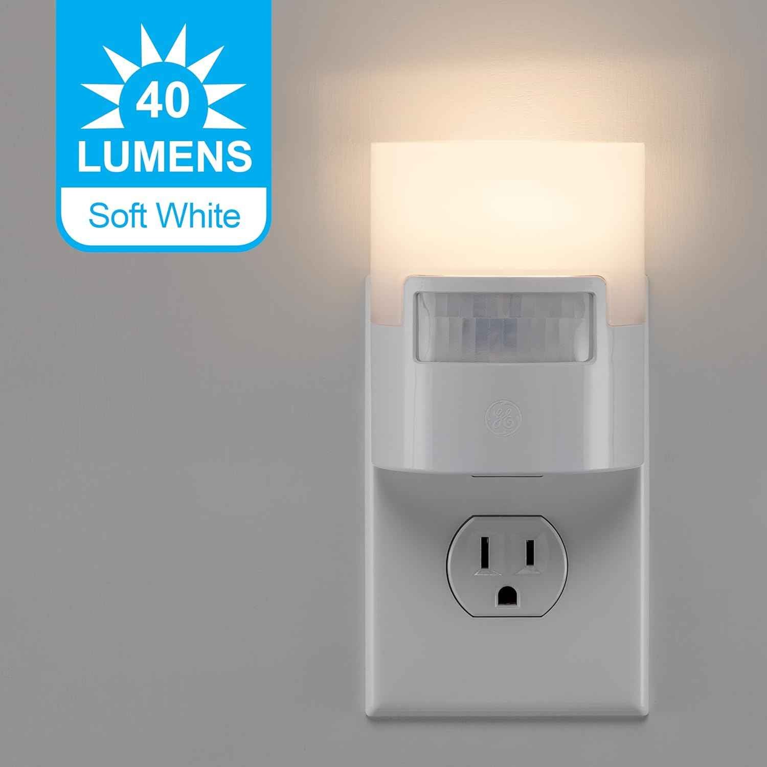 GE Soft White Night Light – No Bulb Replacement for Toddler Bedroom and Playroom, 2 Pack