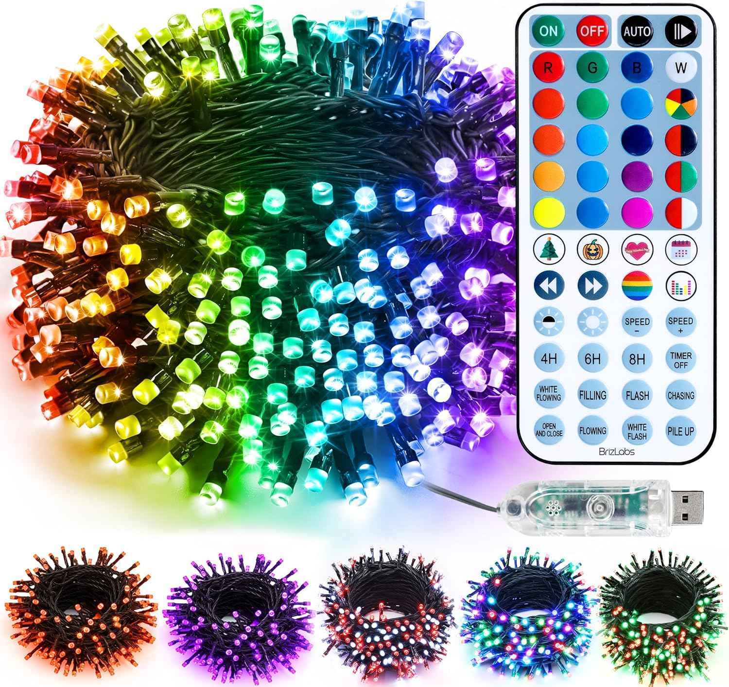 BrizLabs IP44 Waterproof String Lights – Patio and Porch Decor for Covered Outdoor Spaces