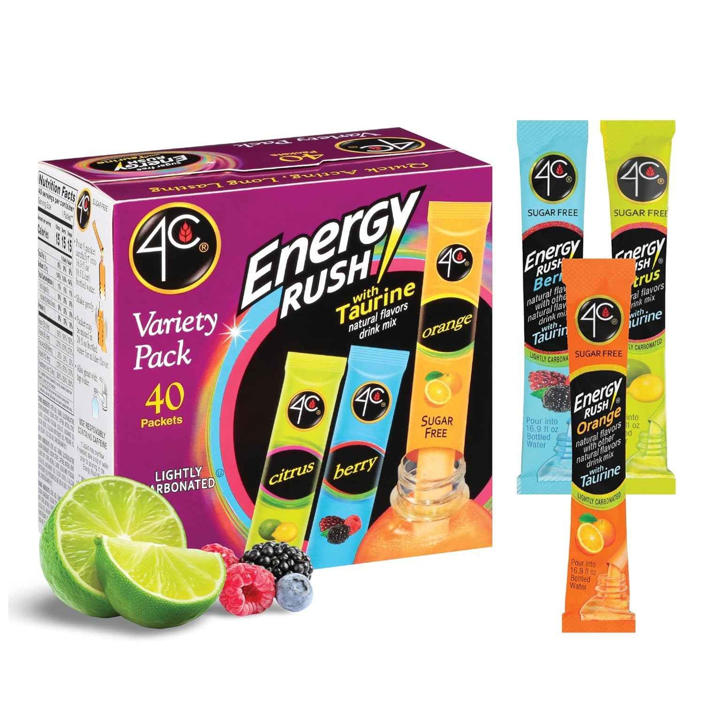 4C Energy Rush Stix – Thoughtful Gift for the Fitness Lover, Variety Pack of Sugar-Free Hydration Sticks