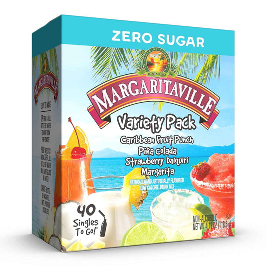 Margaritaville Singles to Go Water Drink Mix – Office Desk Hydration for Midday Focus, Tropical Single-Serve Powder Sticks