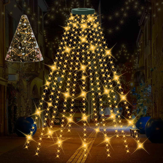 Lumastro Waterproof 400 LED Christmas Tree Lights with 16 Hanging Lines for Patio and Garden Holiday Gatherings