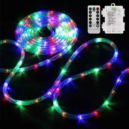 LED Rope Lights Battery Operated 40Ft Waterproof String Lights for Camping Tent Campsite and RV Awning