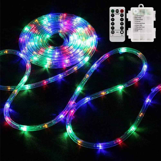 LED Rope Lights Battery Operated 40Ft Waterproof String Lights for Camping Tent Campsite and RV Awning