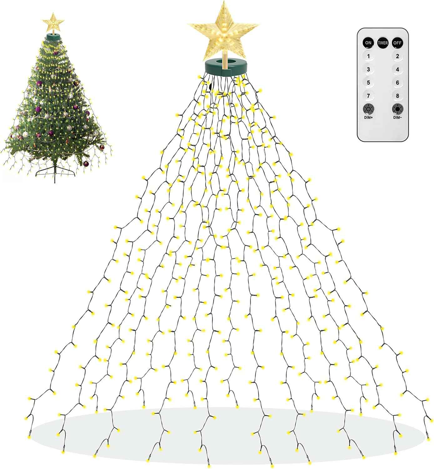 aneeway Flameless Star Tree Lights – Safe Holiday Lighting for Homes with Kids and Pets, No Fire Risk