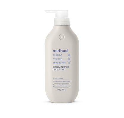 Method_Body_Lotion,_Simply_Nourish,_Coconut,_Rice_Milk_+_Shea_Butter_notes,_24_Hours_of_Moisture_14_oz