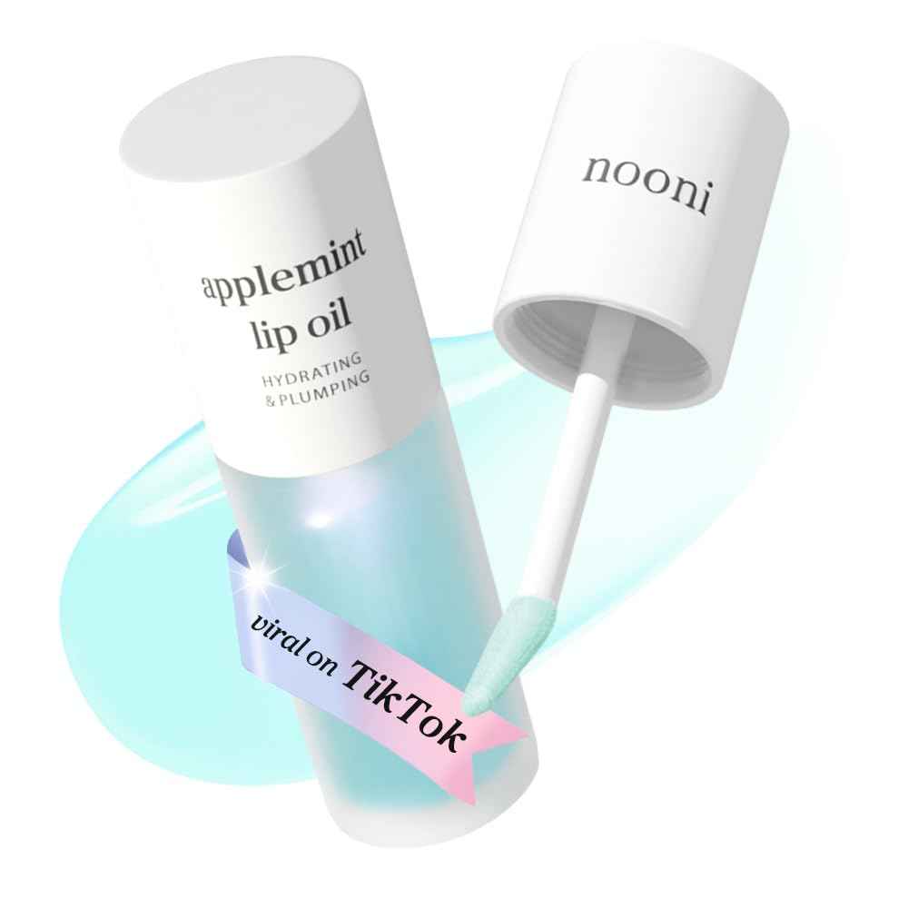 NOONI Korean Lip Oil | Long-Lasting, Moisturizing, Plumping, Revitalizing for Dry Lips, Waterproof, No Peel Off, Korean Tint, Hydrating Lip Stain, Nourishing Crystal Clear, 0.12 FL Oz