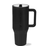 HydroJug Traveler - Water Bottle with Handle & Flip Straw - Fits in Cup Holder, Leak Resistant Tumbler-Reusable Insulated Stainless Steel & Rubber Base - Gifts for Women & Men