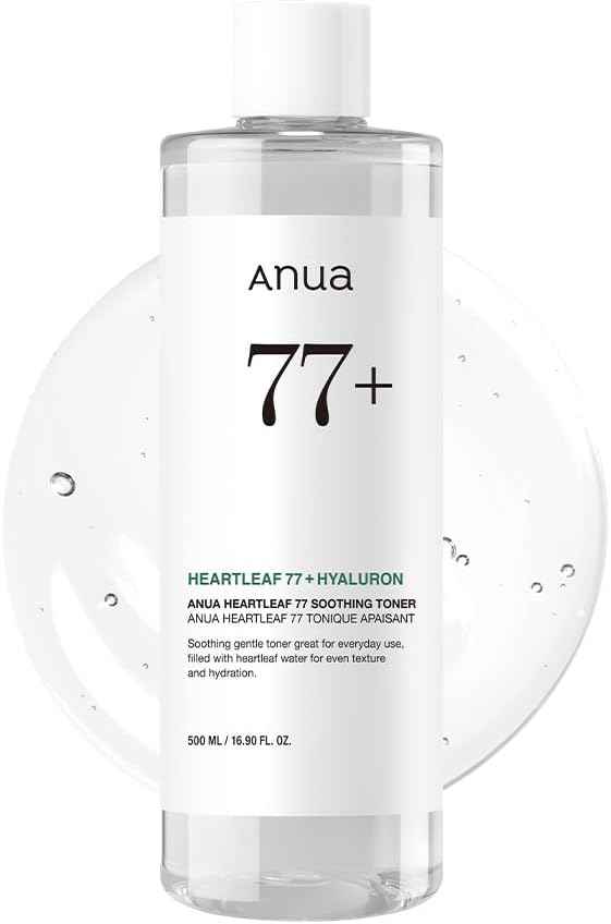 Anua Heartleaf 77 Soothing Toner, Moisturizing & Calming Facial Toner for Glass Skin, Hyaluronic Acid, Lightweight Hydration for Sensitive Skin, Redness Relief,Skin Cooling,Korean Skin Care