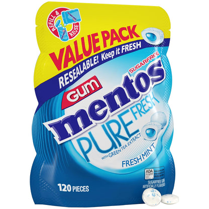 Mentos_Pure_Fresh_Sugar-Free_Chewing_Gum_with_Xylitol,_Mint,_120_Piece_Bulk_Resealable_Bag_(Pack_of_1)