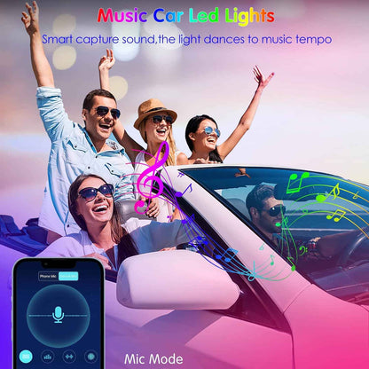 Keepsmile Premium Interior Car Lights – High End RGB Cabin Lighting, 16M Colors with App and RF Remote