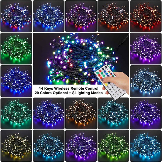 HOME LIGHTING 66ft RGB Mini Lights – Patio and Backdrop String Lights, 200 LED Outdoor Indoor with 17ft Lead