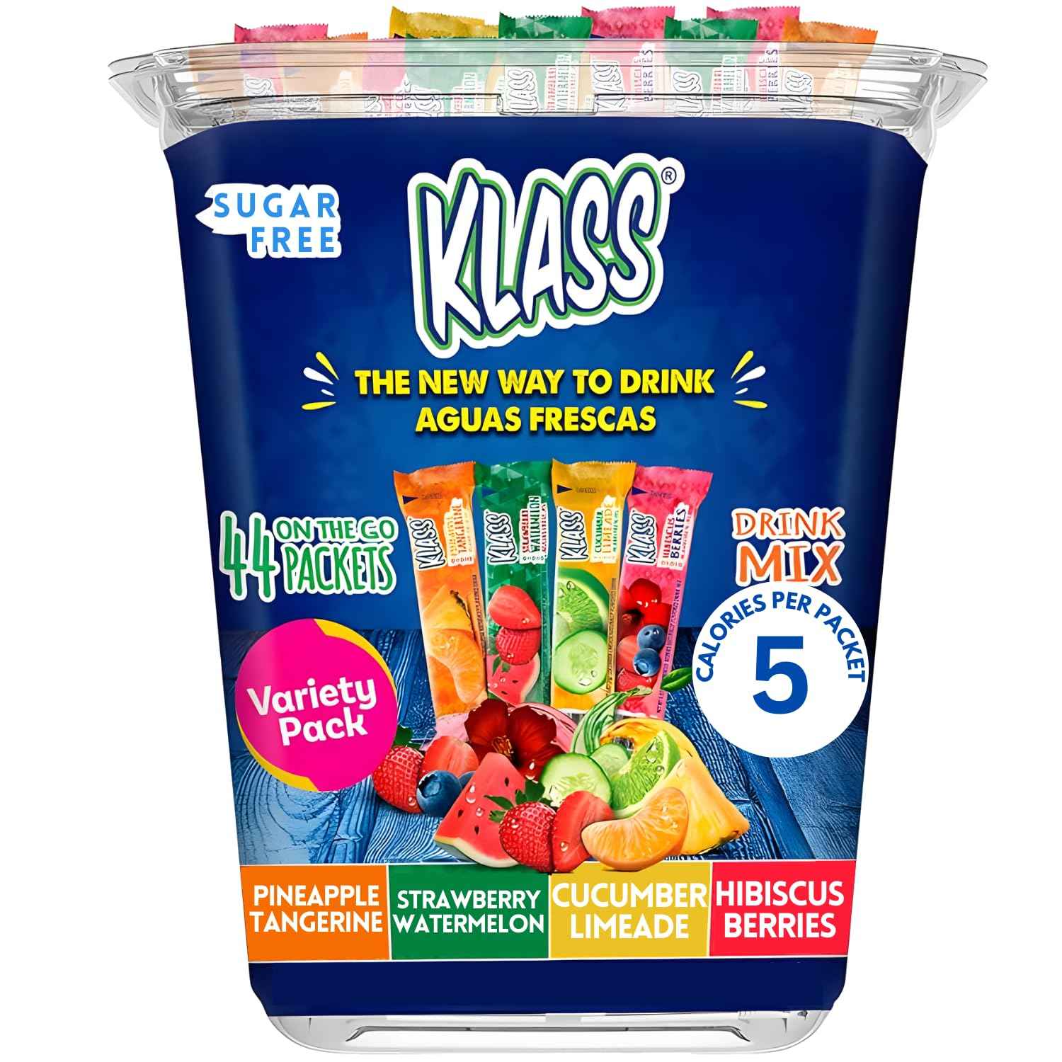 Klass Iced Tea Mix - Stevia-Sweetened Calm Moment Beverage for Self-Care Rituals and Stress-Free Afternoon Hydration (44 Count)
