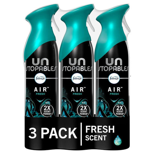 Febreze_Unstopables_Air_Freshener_Spray,_Fresh_Scent,_Odor_Eliminator_for_Strong_Odor,_8.8_Oz_(Pack_of_3)_Aroma_Fragrance_Household_Burst_Perfume