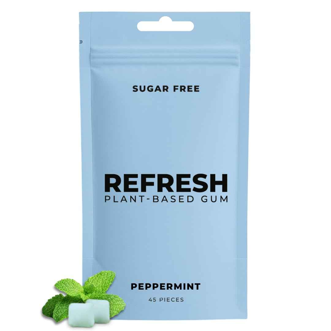 Refresh Gum Peppermint – Family-Safe Chewing for Kitchens with Kids, No Aspartame Pouch