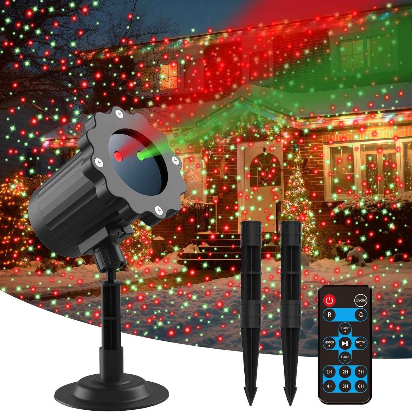 Wall Projection Holiday Lights for Cozy Home Atmosphere – LED Christmas Decor with Red and Green Moving Patterns