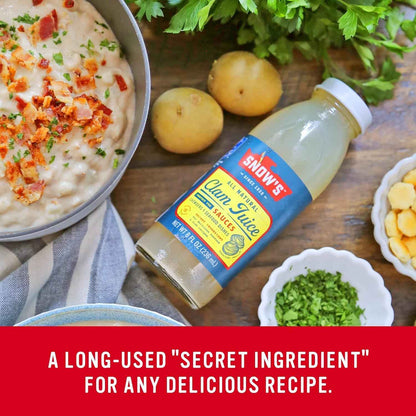 Snow's All Natural Clam Juice, 8 fl oz Bottle - Thoughtful Gourmet Gift for Home Cooks & Seafood Lovers
