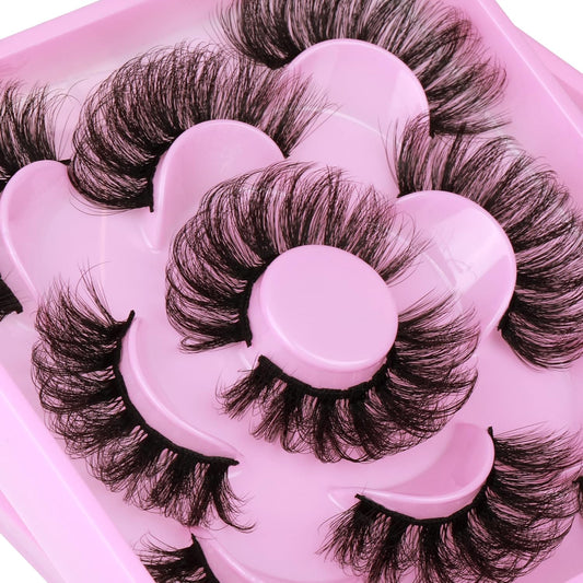 Focipeysa_Dramatic_Eyelashes_Fluffy_Faux_Mink_Lashes_22mm_Long_False_Eyelashes_D_Curl_Eyelashes_that_Look_Like_Extension_5_Pairs_Pack