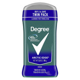 Degree Men Original Arctic Edge Deodorant 48-Hour Odor Protection Aluminum-Free Twin Pack for Sensitive Skin Daily Self-Care