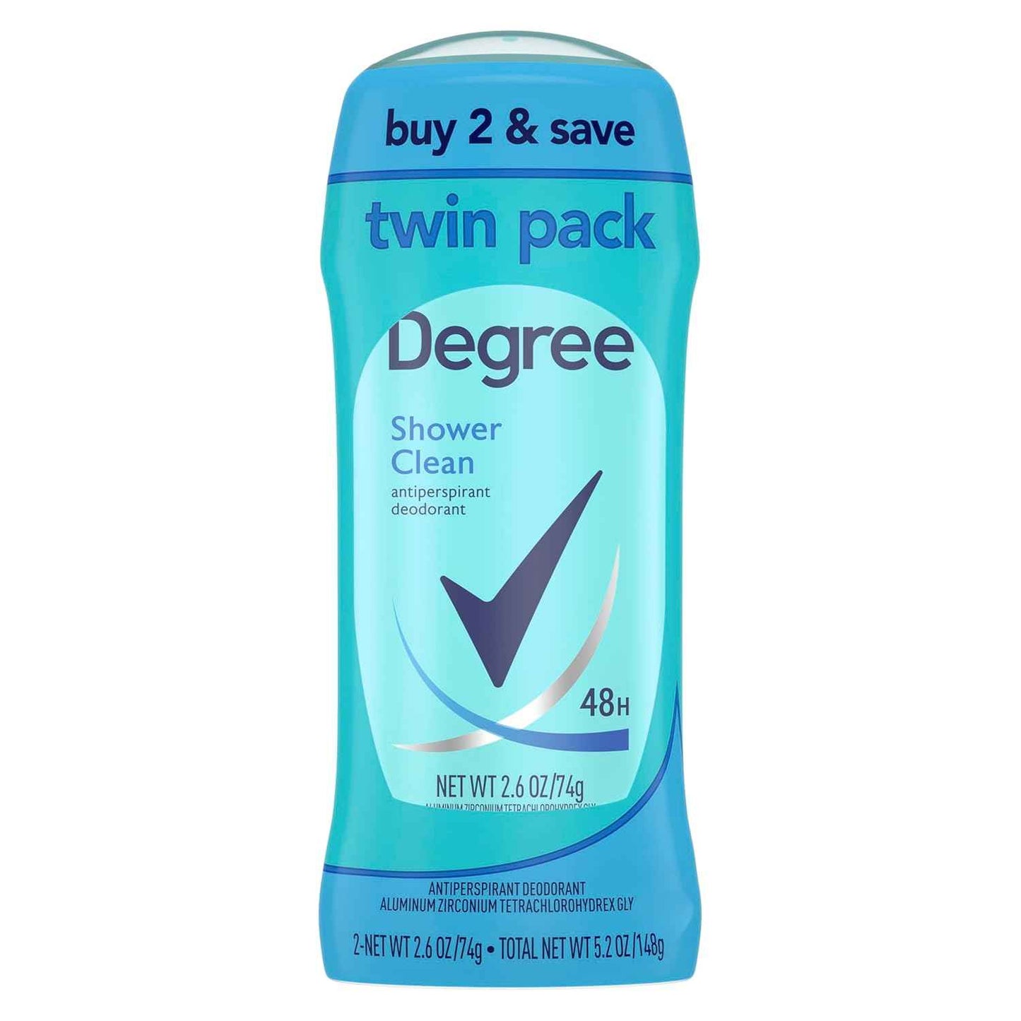 Degree Shower Clean Antiperspirant Stick for Women – Nightly Self-Care Ritual with 48-Hour Rose and Jasmine Freshness, Twin Pack 2.6 oz