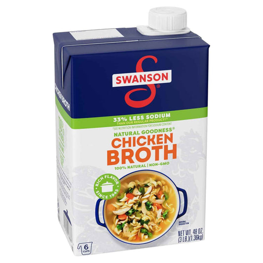 Swanson Natural Goodness Chicken Broth – Gluten-Free Family Cooking Base for Kid-Friendly Meals