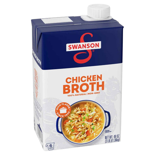 Swanson 100% Natural Chicken Broth – Family-Friendly Broth for Kid-Approved Soups and Noodle Bowls