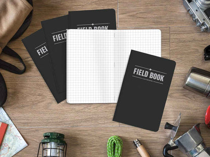 Elan Publishing Company Field Notebook – Focus-Friendly Pocket Notebook for Lectures and Lab Work, 3.5x5.5 Inch Black Memo Book, Pack of 5