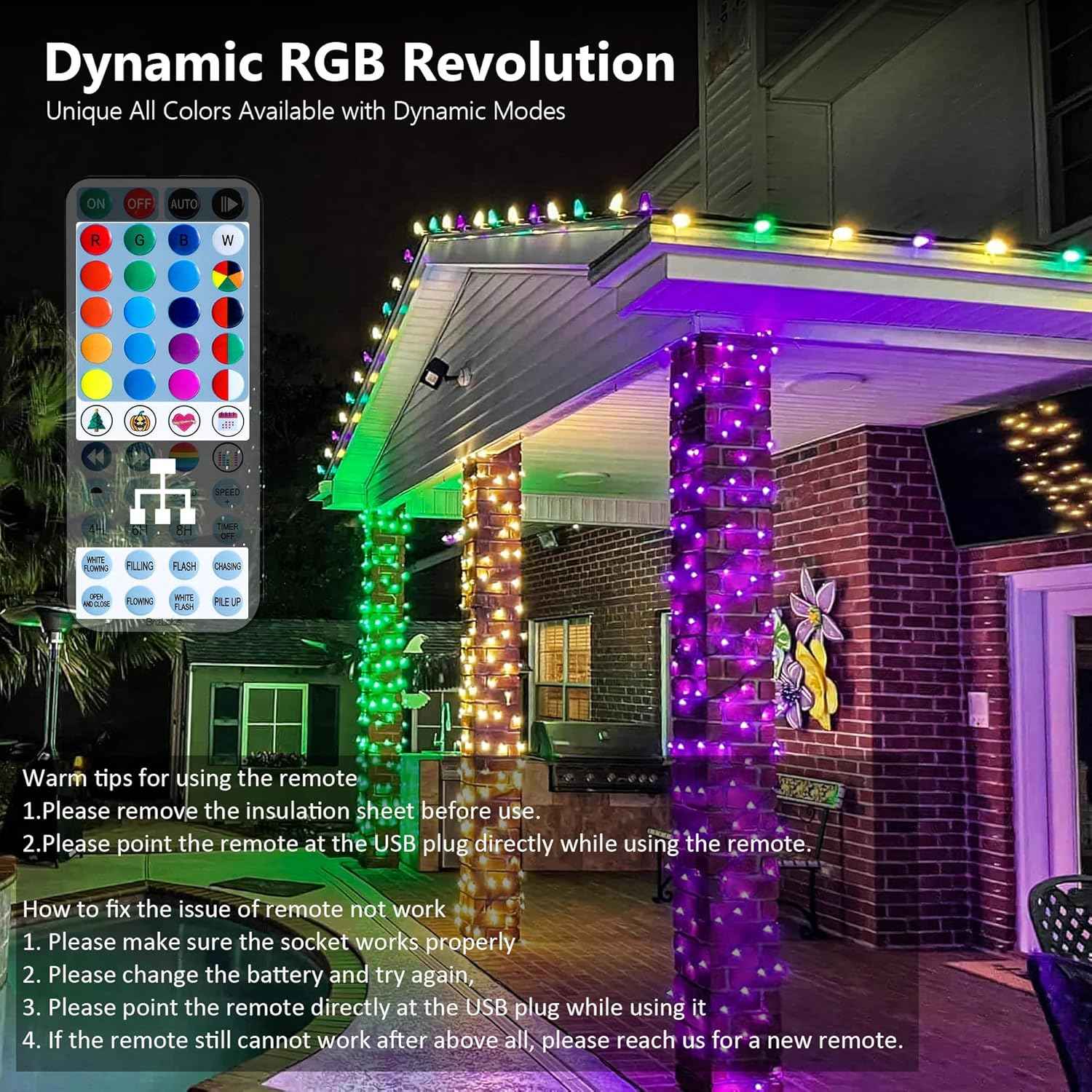 BrizLabs IP44 Waterproof String Lights – Patio and Porch Decor for Covered Outdoor Spaces