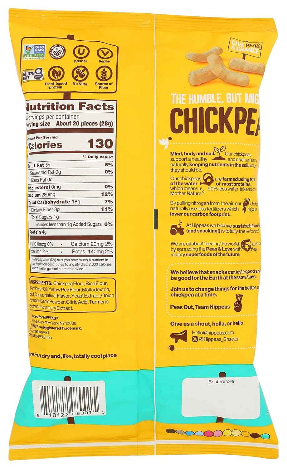 Hippeas Chickpea Puffs – Clean-Label Pantry Staple for Intentional Kitchens, Vegan White Cheddar