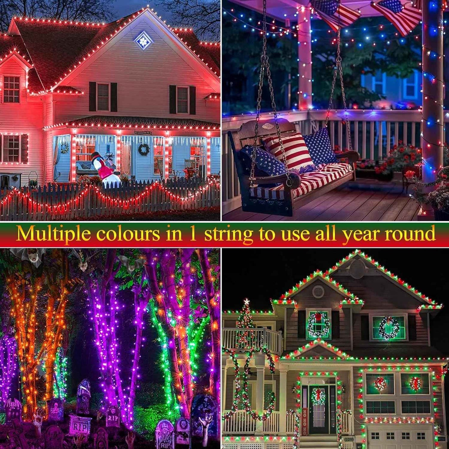 Joomer 66FT 200 LED Flameless String Lights 29V Low Voltage IP44 Waterproof Safe for Kids Pets Sleep Bedroom Night Light