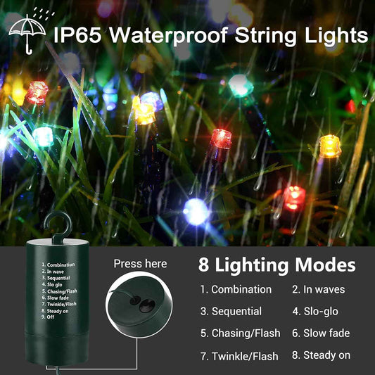Flacchi Fairy Lights 66ft – Cozy Birthday Gift for Mom, 8 Lighting Modes for Bedroom and Patio Decor