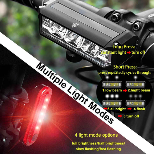 Luminoak Bike Light Set – Family Cycling Safety Light for Kids Bikes, Strollers, and Neighborhood School Commute Routes