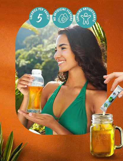 Klass Iced Tea Drink Mix - Sugar-Free Variety Pack for Mindful Hydration Routines and Evening Wind-Down Rituals (44 Stick Packs)