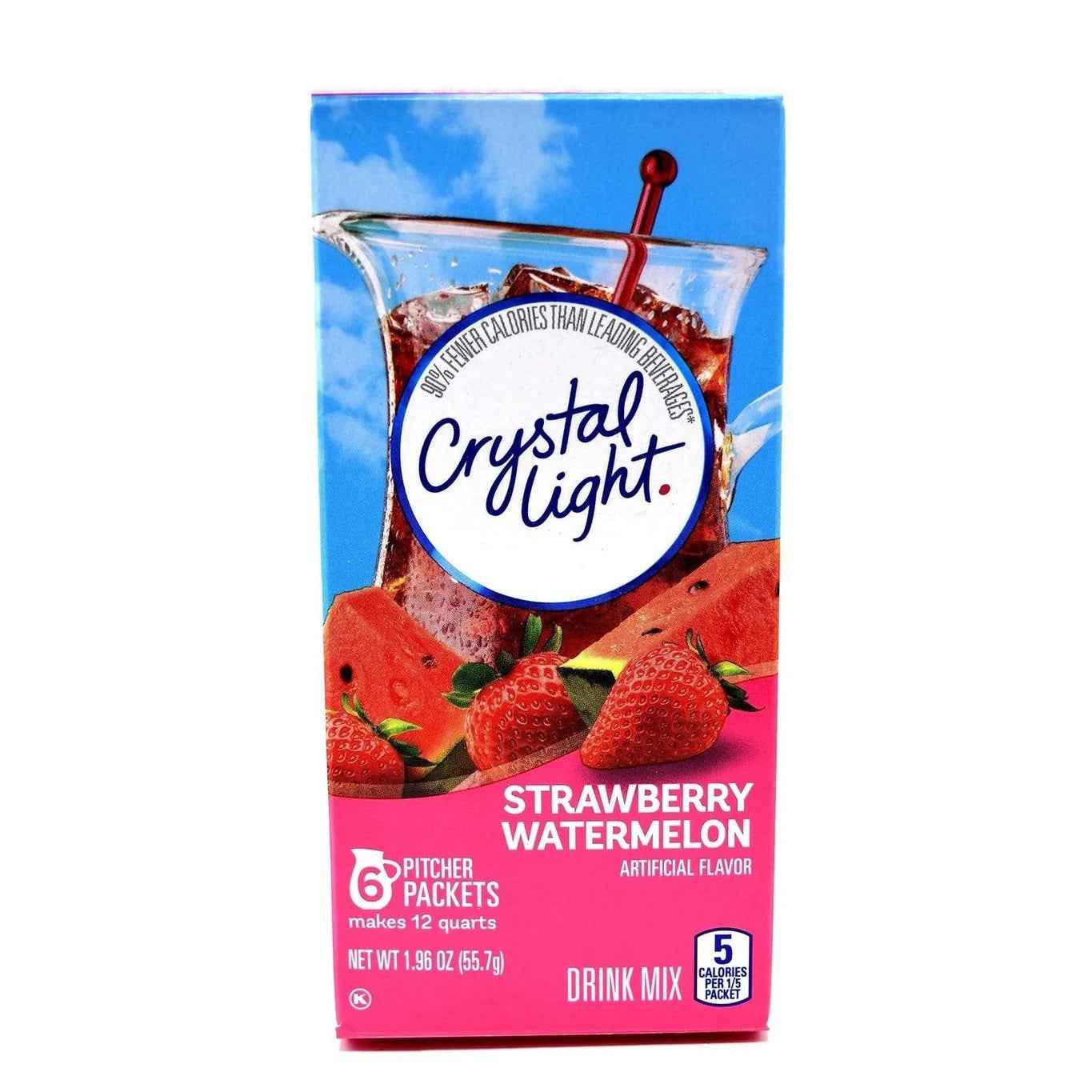 Crystal Light Strawberry Watermelon – Parent-Approved Flavored Water Packets for Children’s Lunches and Family Meals, 6 Single-Serves