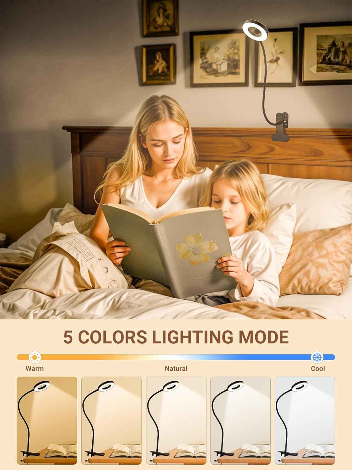 LampDepot Adjustable Bedside Lamp for Mom – Cozy Housewarming Gift for Book Lovers and Remote Workers