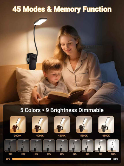LuminGlow Pro Clip Lamp – Child Safe Bedside Lamp for Shared Bedroom and Bunk Bed, No Heat No Flicker LED