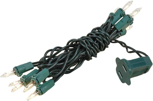 5-foot string with 10 clear incandescent vintage filament bulbs on green wire