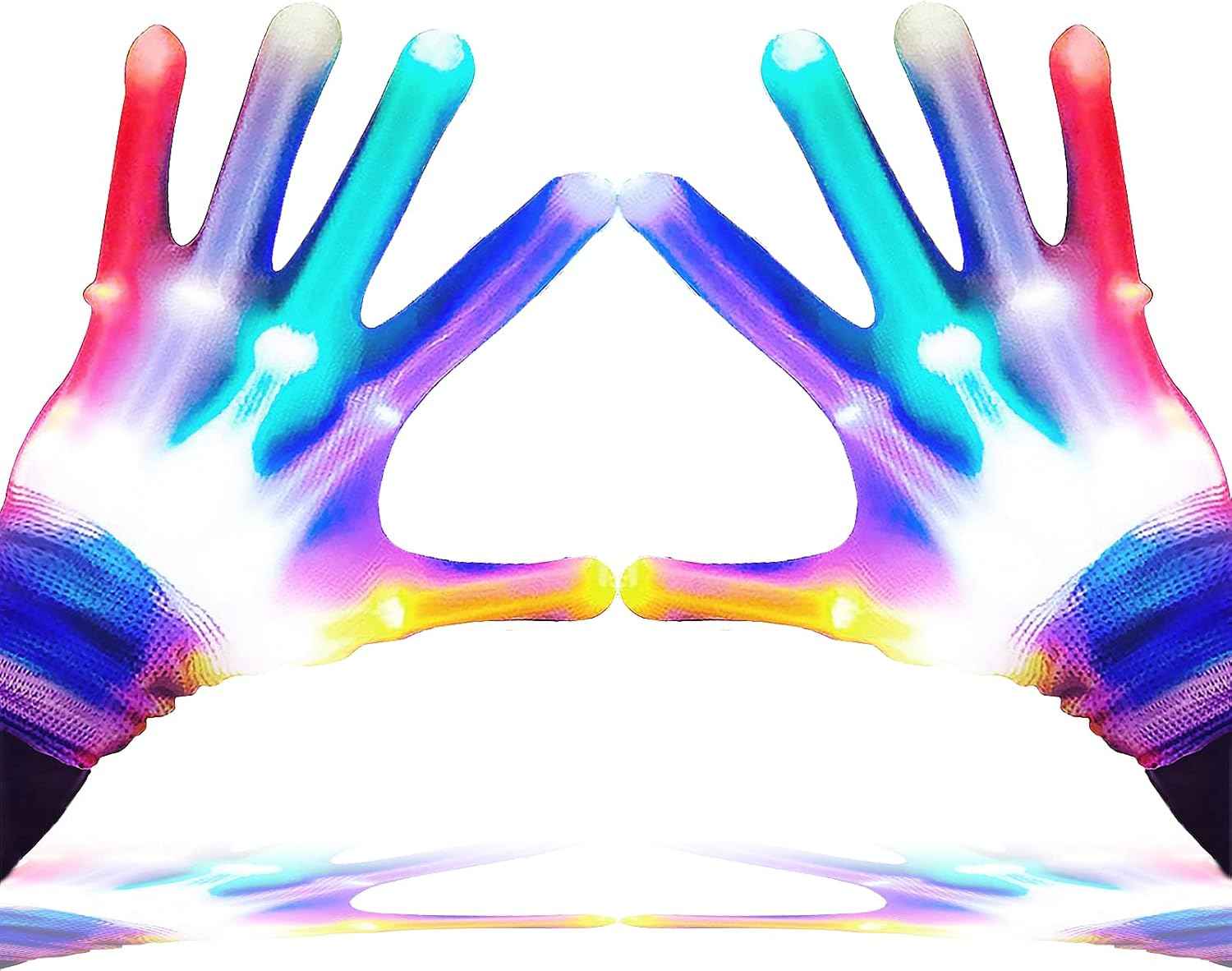 LumenGlow LED Gloves for Kids - Finger Light Gloves Safe Trick or Treat Costume Accessory for Boys and Girls Ages 3-12