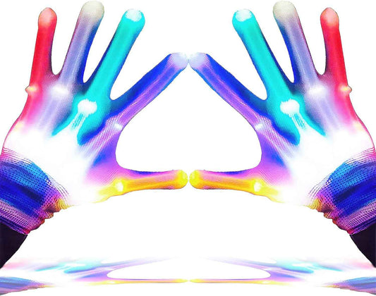 LumenGlow LED Gloves for Kids - Finger Light Gloves Safe Trick or Treat Costume Accessory for Boys and Girls Ages 3-12