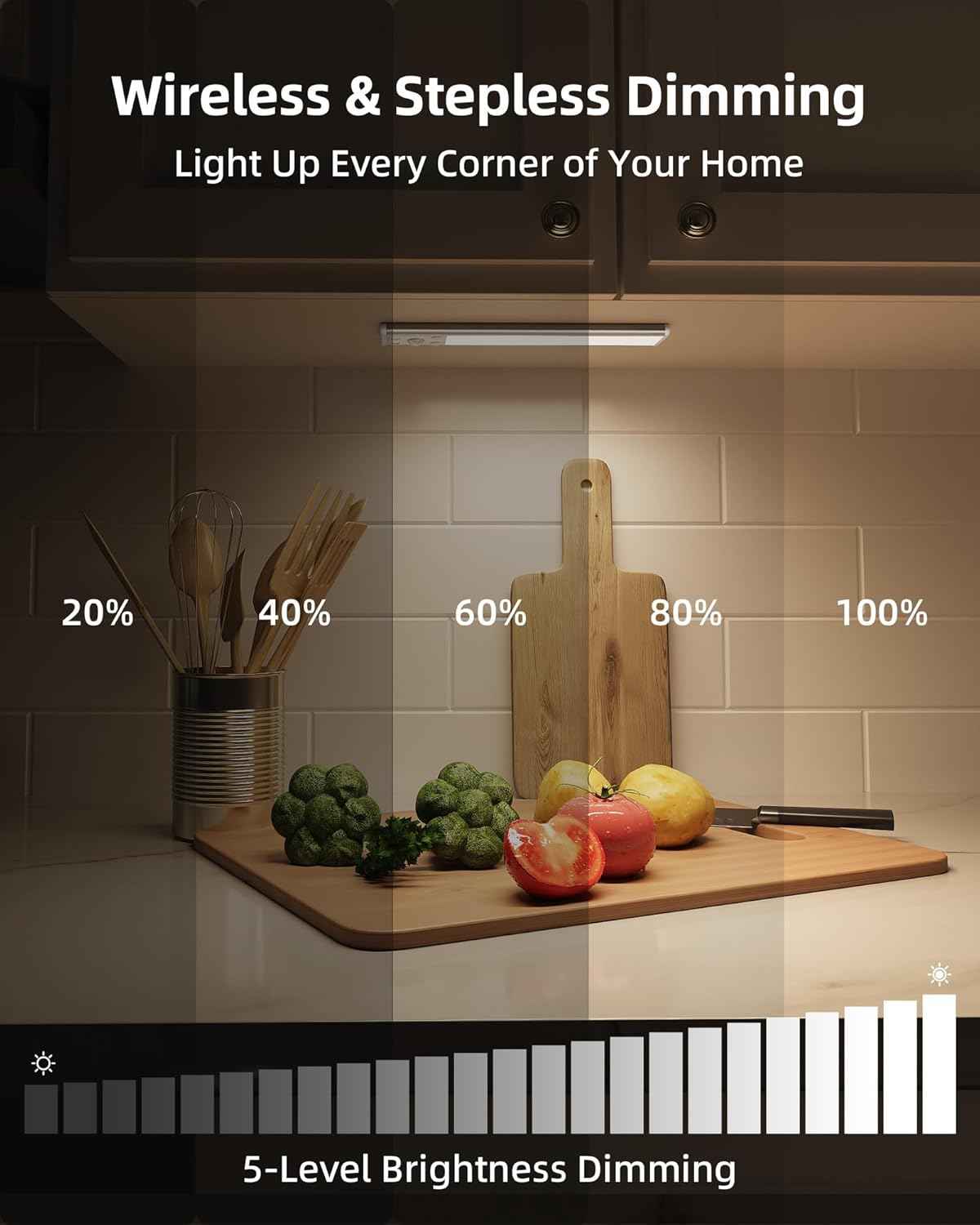 EZVALO Wireless Puck Light – Brushed Aluminum Profile, Adhesive Mount for Clutter-Free Interiors