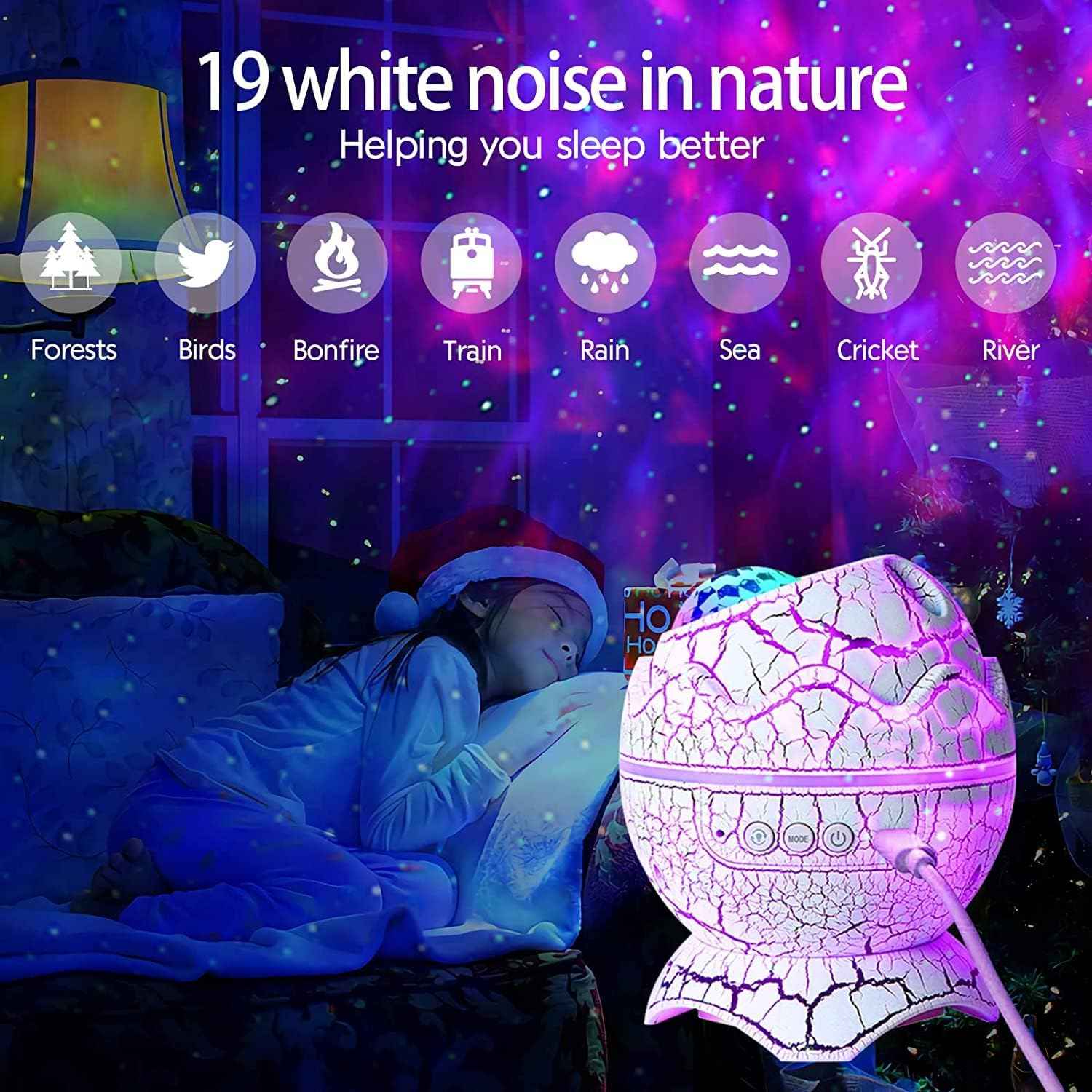Starlux Galaxy Projector for Kids Bedroom – Cool-to-Touch Dinosaur Night Light with Auto Shutoff Timer