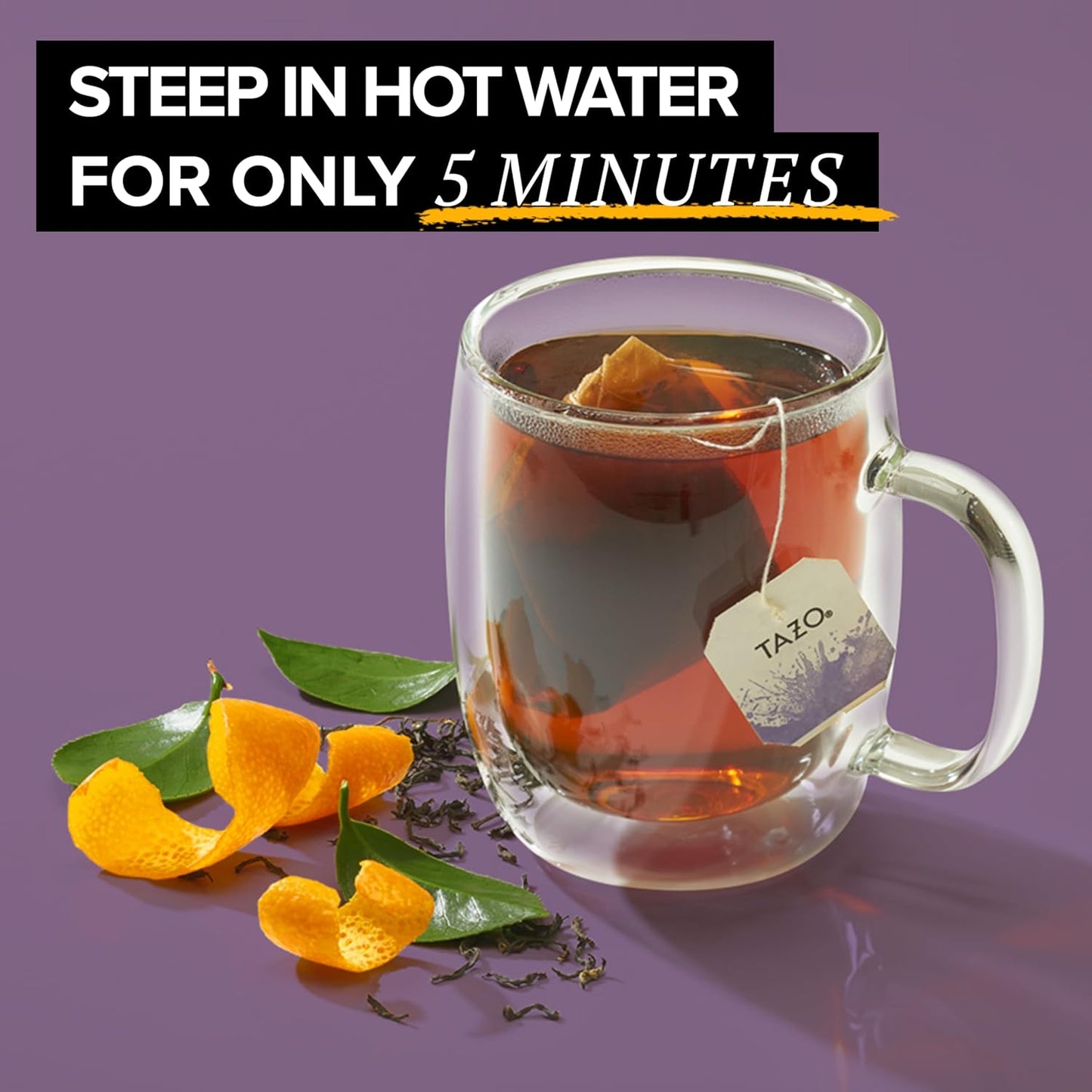5-minute steep time with fresh boiling water for quick brewing