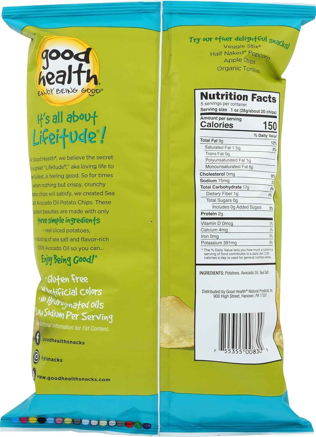 Good Health Kettle Style Avocado Oil Chips – Office Desk Snack for Focused Workdays and Break Rooms