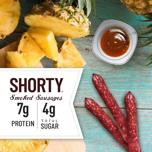 Duke's Pork Teriyaki Smoked Shorty Sausages – Clean-Label Pork Snack with No Nitrites Added for Pantry Wellness, 5 oz