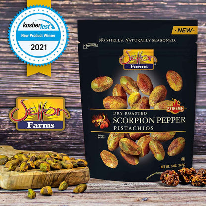 Setton Farms Scorpion Pepper Pistachio Kernels – Portable 5 oz Resealable Snack for Hiking and Camping Trips